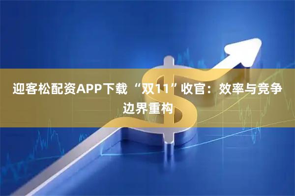 迎客松配资APP下载 “双11”收官：效率与竞争边界重构